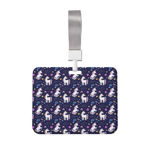 名札ケース ユニコーン ネームホルダー 名刺ホルダー IDカードケース パスケース IDカードケース おしゃれ カードホルダー バッジホルダー 首掛け 吊り下げ名札 定期入れ 名刺入れ 旅行用品 学生証 贈り物