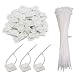 Produktbild LUTER 100 Stück 15 cm Kabelbinder Klebebefestigungen Selbstklebende Kabel Drahtbinder Schraubbohrung Lochanker-Basishalter mit 100 Stück Mehrzweck-Kabelbinder (Weiß)