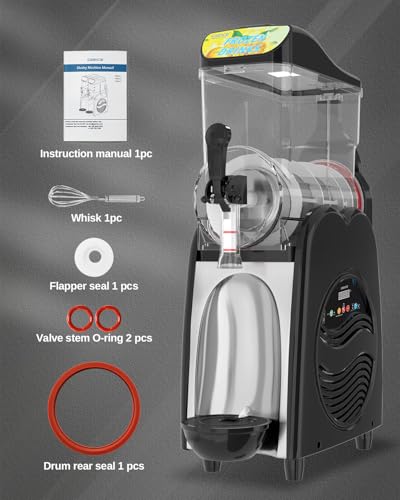 GSEICE Máquina De Raspadinha Para Uso Doméstico, 4 Galões, Aço Inoxidável, Máquina De Raspadinha Única Para Margaritas, Bebidas Congeladas Slushy'S, 110 V/60 Hz, Máquina De Bebidas Congeladas Para - Imagem 7