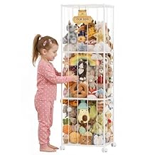 Homde Stuffed Animal Storage for Kids Large Capacity Plush Toy Organizer - Space Saving 54in Rolling Holder for Kids Room Playroom Nursery