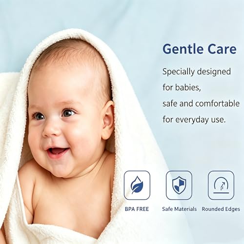 12 in 1 Baby Grooming Kit, Newborn Healthcare and Care Set with Hair Brush Comb Nail Clipper Nasal Aspirator Thermometer, Portable Travel Essentials for Infant Boys Girls, Blue - Image 3