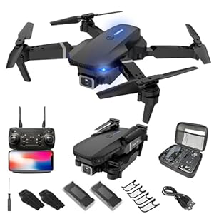 E99 Foldable Drone with 1080P HD Camera, RC Quadcopter with 2 Batteries, Altitude Hold, Carrying Case