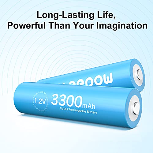 Deleepow 8 Aa Nimh Rechargeable Batteries 3300Mah - 1.2V High Capacity 1200 Cycles Precharged Double A Battery With Lcd Display Rechargeable Aa And Aaa Battery Charger #TOP3