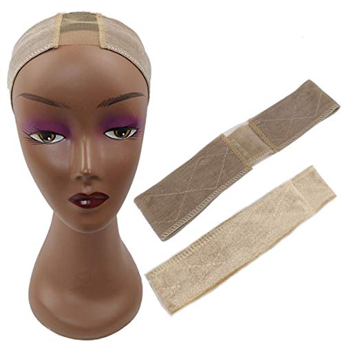 Fashband Velvet Wig Grip Non-Slip Headband Scarf Head Hair Band Wig Band Adjustable Fasten Security Keeps Anything Slippery On Your Head All Day Long (Beige)
