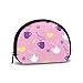 Oiseaux Roses et théières Répétition Motif Femmes Coin Sac à Main Pochette Shell Sac de Rangement Changer Porte-clé Petit Portefeuille
