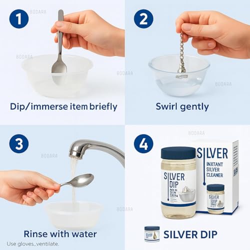 Image of Silver Dip - Fast-Acting Silver Cleaner for Home & Kitchen Use | Instantly Restores Shine Without Fading or Damage