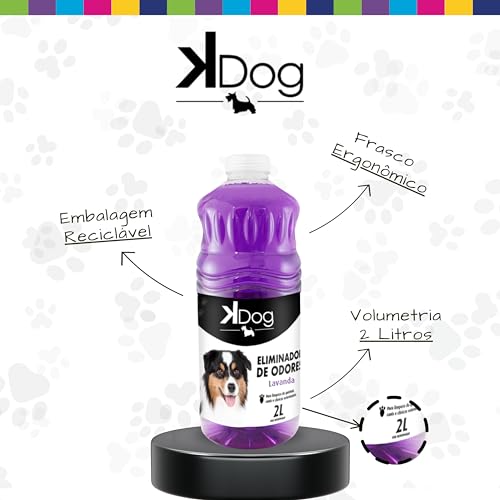 Eliminador de Odores para Cães e Gatos, Aroma Lavanda, KDog, 2 litros