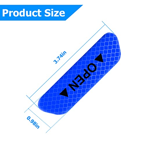 4Pcs Car Door Open Warning Reflective Stickers, Night Visibility Auto Safety Prompt Decals, 3.6 X 0.9 Inch Anti-Collision Protective Strip, Car Accessories Universal For Truck, Suv, Van (Blue) #TOP1