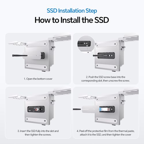 Image of Mac mini M4 Dock & Stand with M.2 NVMe 8TB SSD Enclosure, Macmini M4 Hub with HDMI 4K 60Hz, 3 USB-A 10Gbps for Mac mini M4 /M4 Pro 2024, Metal Bracket Holder for Monitor, Desk and VESA Port