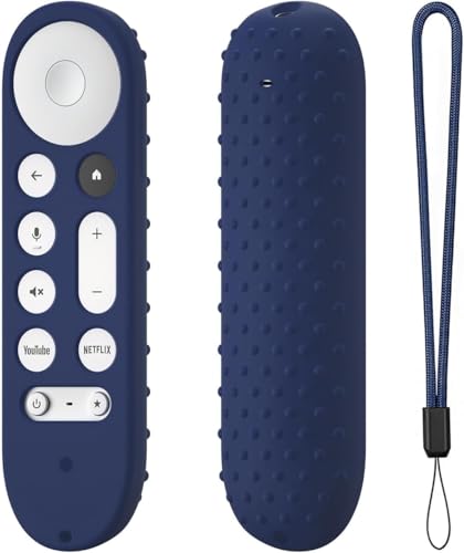 DONLAONE Google TV Streamer 4K シリコンカバーケース Google TV(4K) 音声リモコン 2024 リモコンカバー (ダークブルー) B0DRCK2156
