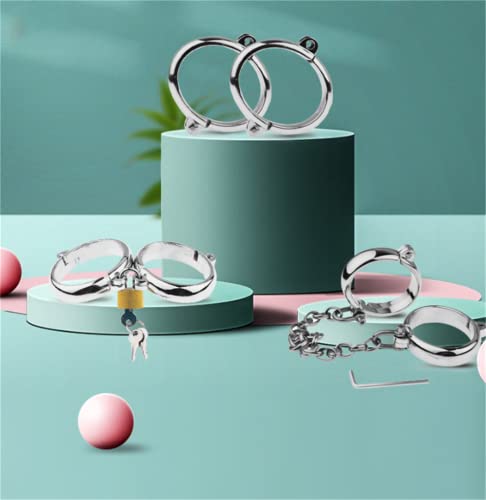 Menottes de cheville acier inoxydable rigides pour bondage fétiche - 3