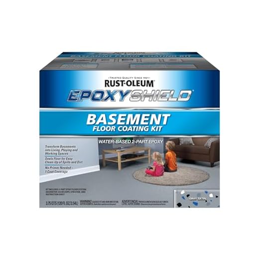 Rust-Oleum 203007 EPOXYSHIELD Basement Floor Coating, 120 Fl Oz, Gray