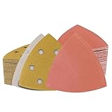 PMIQSA│Delta Schleifpapiereset│100 Stück+ 60 Stück│6 Löcher│93 x 93 x 93mm│400...