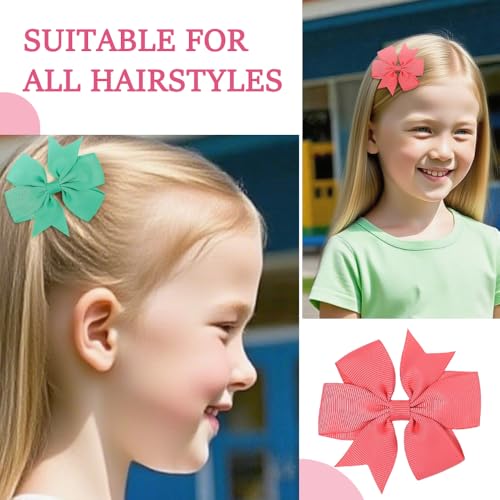 40 piezas lazos para cabello bebé con pinzas cocodrilo miniatura 7