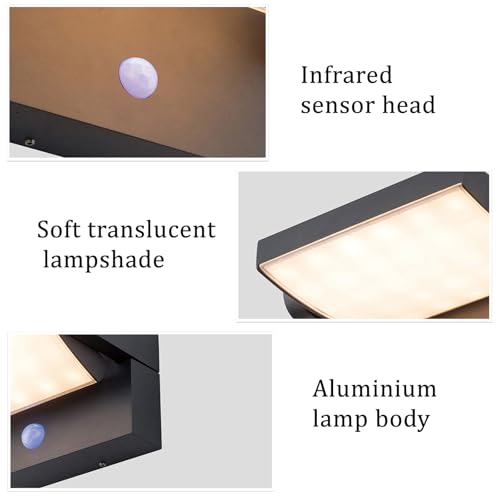Moderne aluminium applique murale exterieur avec LED panneau
