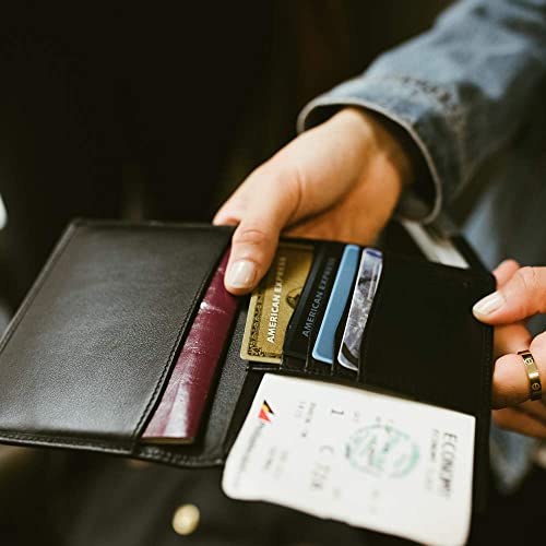 Inspiring Adventures Luxury Passport And Vaccine Card Holder, Credit Card Holder | Rfid Blocking Bifold Wallet | Slim And Minimalist Design | Includes Unique Gift Box | For Men And Women | 4 Inches X 5.5 Inches #TOP7