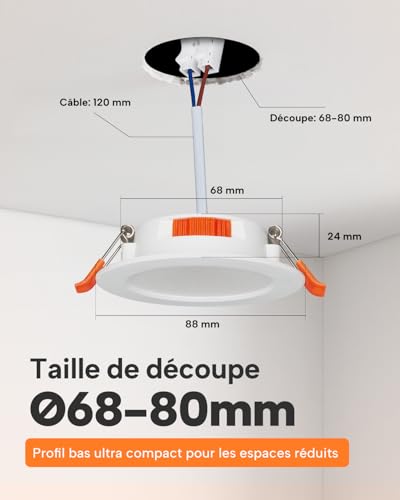 Spot Led Encastrable Extra Plat Tomosu Éclairage Plafond IP44 220V - 3
