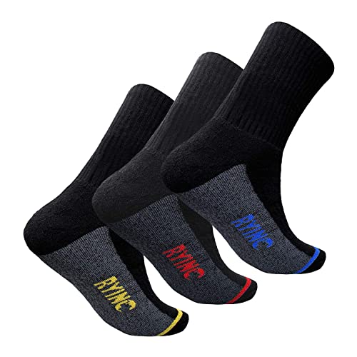 SMG® Heavy Duty Work Socks 12 Pairs Safety Boot Working Socks Reinforced Heels and Toes - Cotton Rich Cushion Support for Extra Protection Ideal for Builders, Mechanics & Outdoor Use