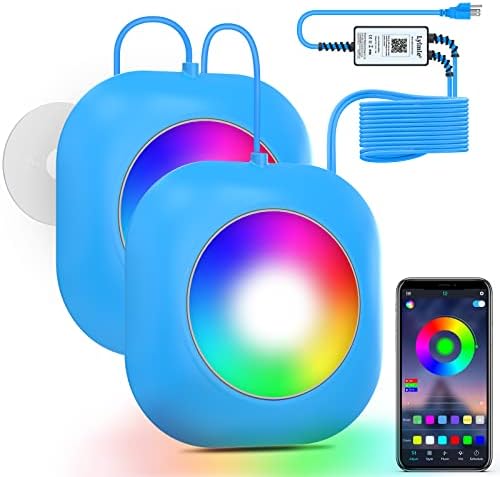 (2023 NEW) LyLmLe Led Pool Lights 40W Double Light for Giant Pool with 21ft Cord for Each Light, APP Controlled Underwater Light with Timer, DIY Multi-Colors, IP68 Waterproof for Above/In-ground Pools