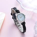 BUREI Women Watches Simple Leather Strap Watch Quartz Watches Small Thin Ladies Watch Bracelet Band Wristwatch Relogio Feminino (Brown and Black) - Image 3