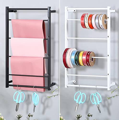 Scaffale da parete per vinile, tessuto e nastro, organizer in metallo per artigianato, armadio e garage