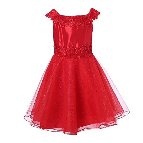 Richie House Little Girls' Dress Lace and Pearl Rh0167 Size 3-12