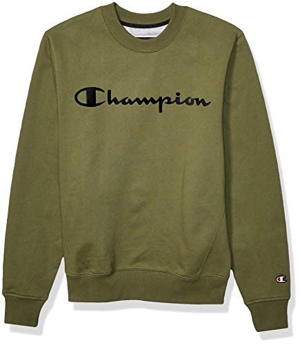 Champion LIFE Men's Champion Super Fleece 2.0 Crew-Furry C, Cargo Olive, X Large