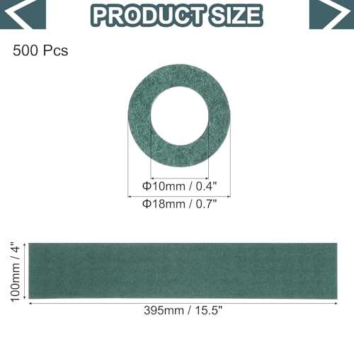 Image of MECCANIXITY 500PCS 18650 Lithium Battery Insulator Rings, Hollow Electrical Insulation Ring Adhesive Paper Pad Sticker Green