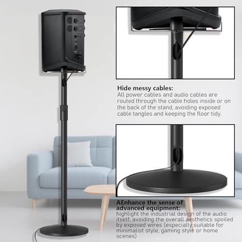 Neeotyy Heavy Duty Adjustable Speaker Stand for Bose S1 Pro & S1 Pro Plus, 22.6"-36.2" Height, ll-Metal Construction with Anti-Vibration Rubber Base, Floor Standing Mount for Home/Stage/DJ Use by Neeotyy - Image 5