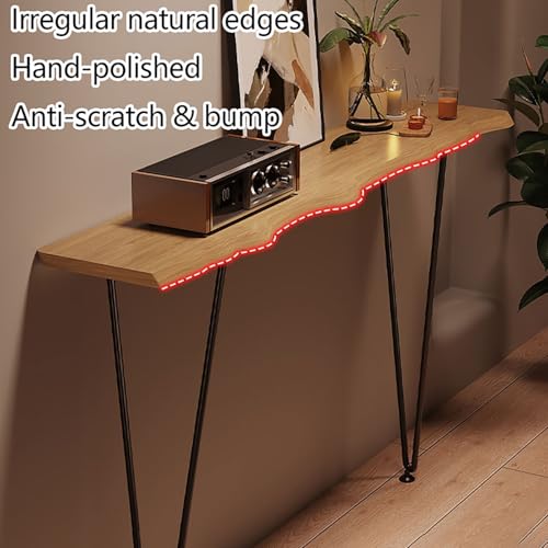 Mesa de acento estable de madera maciza y forja para salones 6