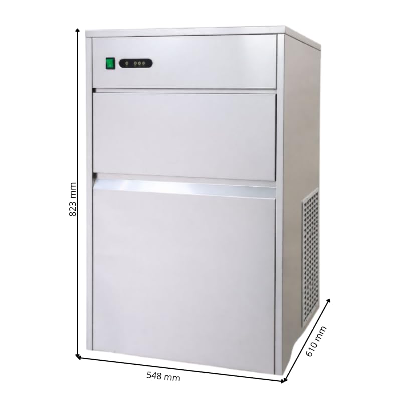 Máquina de hielo hueco profesional 80 kg/24h - Reserva 13 kg - Acero inoxidable - R290 - Control digital