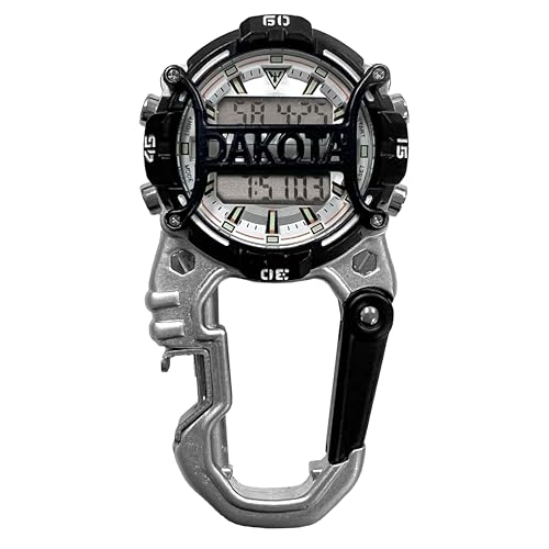 Dakota Clip de jaula para abrebotellas, durabilidad premium, regalos al aire libre para hombres, uso para campo y trabajo, reloj de bolsillo de calidad, reloj táctico con linterna LED, protector de