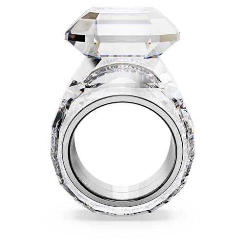 Swarovski Lucent cocktail ring, Octagon cut, Clear, size 84