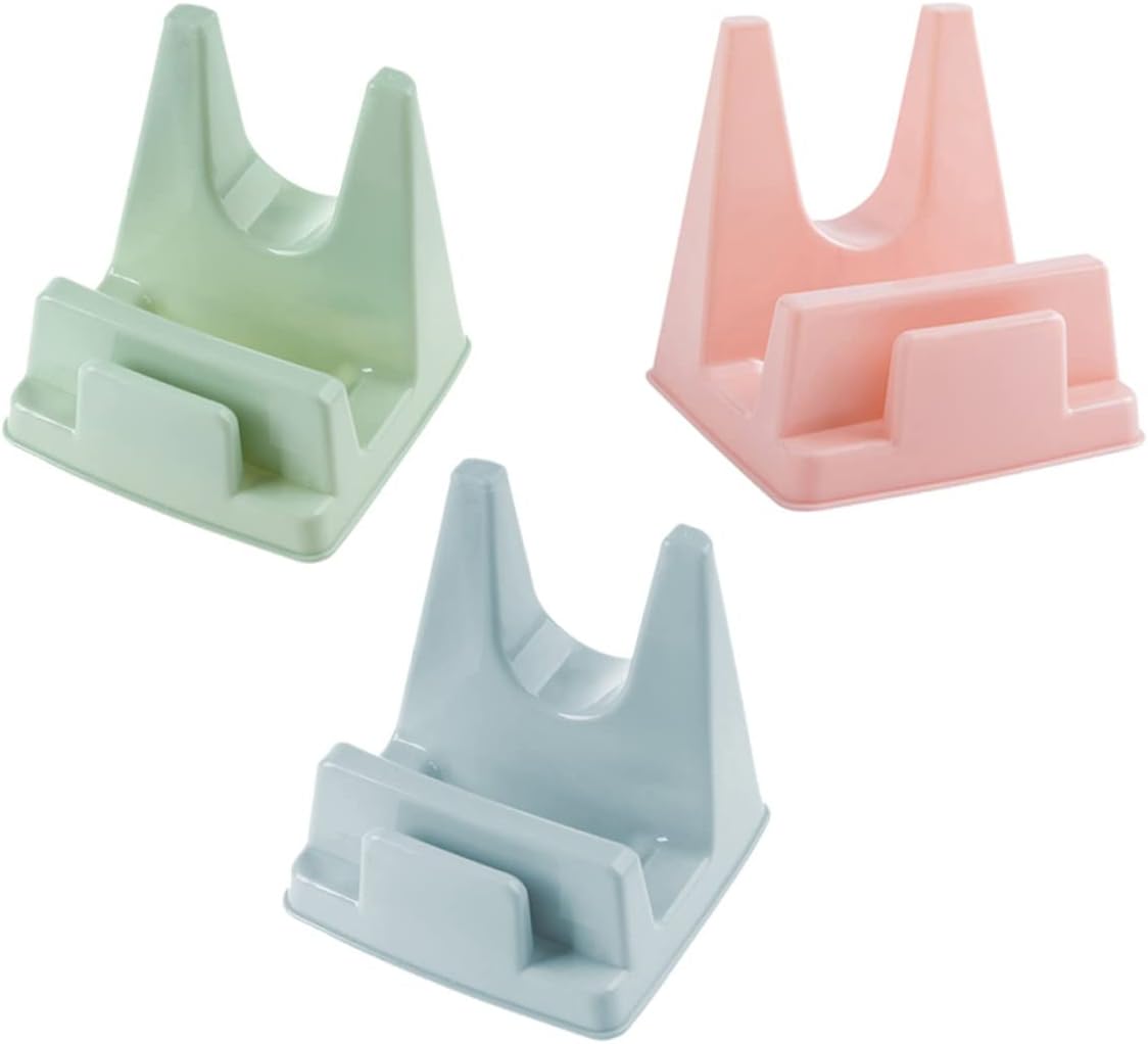 2Pcs Pot Lid Holder Rack with Drip Tray, Blue PP Plastic Pan Cover Shelf