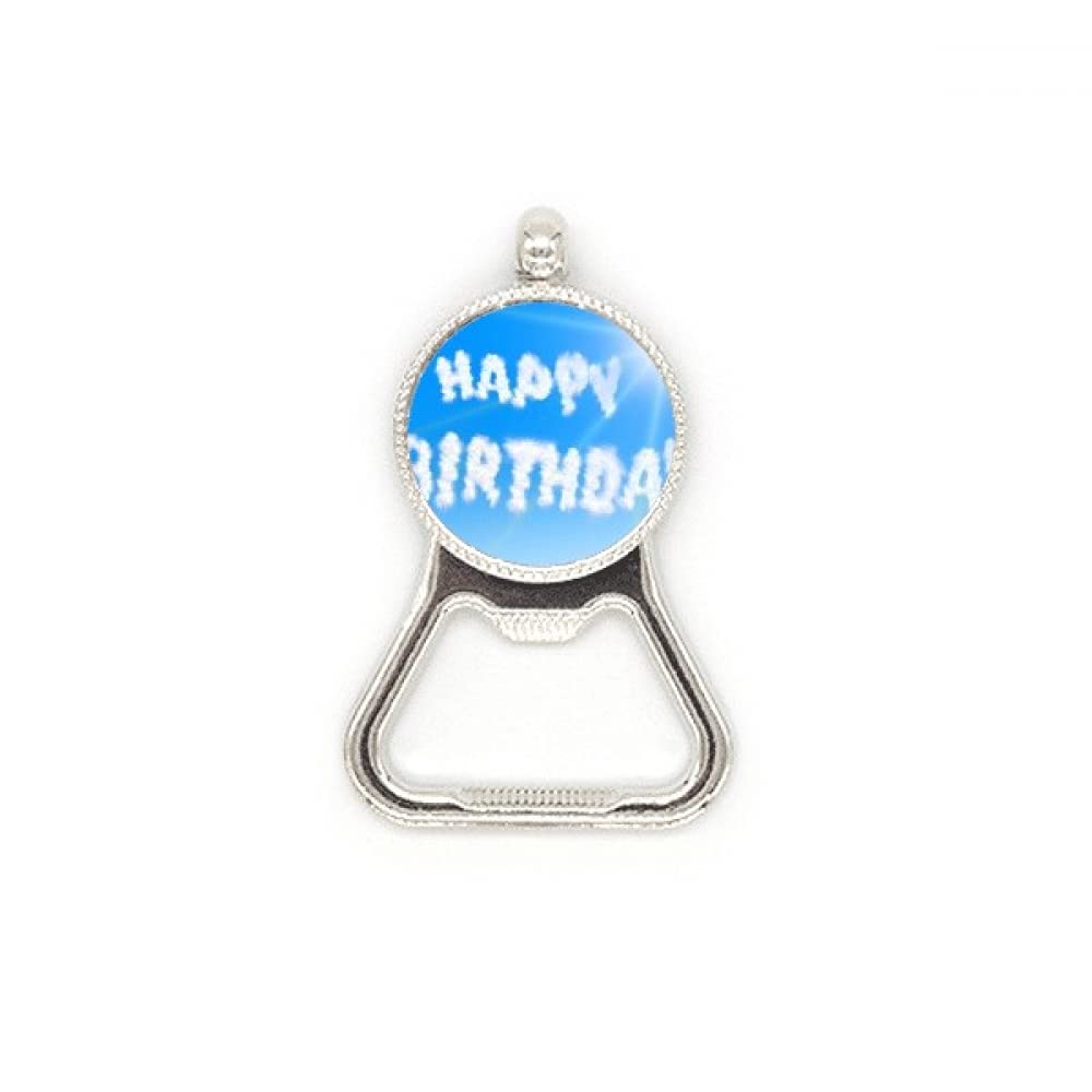 Décapsuleur acier inoxydable durable Happy Birthday motif ciel bleu de haute précision