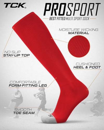 Image of Prosport Baseball Socks & Softball Socks, Kids & Adult Knee High Tube Sock