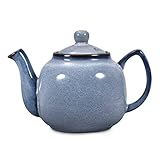 Teekanne Bristol Teapot Teegeschirr mit schattierter Glasur (Graublau) 1 L 5 Tassen für Verwendung mit Teebeutel, Stahlfilter ist im Lieferumfang Nicht enthalten
