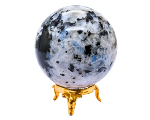 Image of Certified Rainbow Moonstone Crystal Ball for Meditation - Premium Crystal Vastu Items for Home and Feng Shui Items for Good Luck - Ideal for Pooja Supplies and Spiritual Practices (2.5 inch Inch)