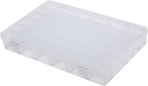 Bettomshin Caja de almacenamiento de componentes – PP fijo 36 rejillas contenedores de componentes electrónicos cajas de herramientas blanco
