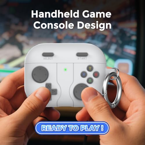 AhaStyle Hülle für AirPods Pro 3 (2025) Mit Reinigungsstift Retro Handheld Game Console Design für AirPods Pro 3. Generation Case Weiches Silikon Schutzhülle Skin für Apple AirPods Pro 3 2025 Ladecase