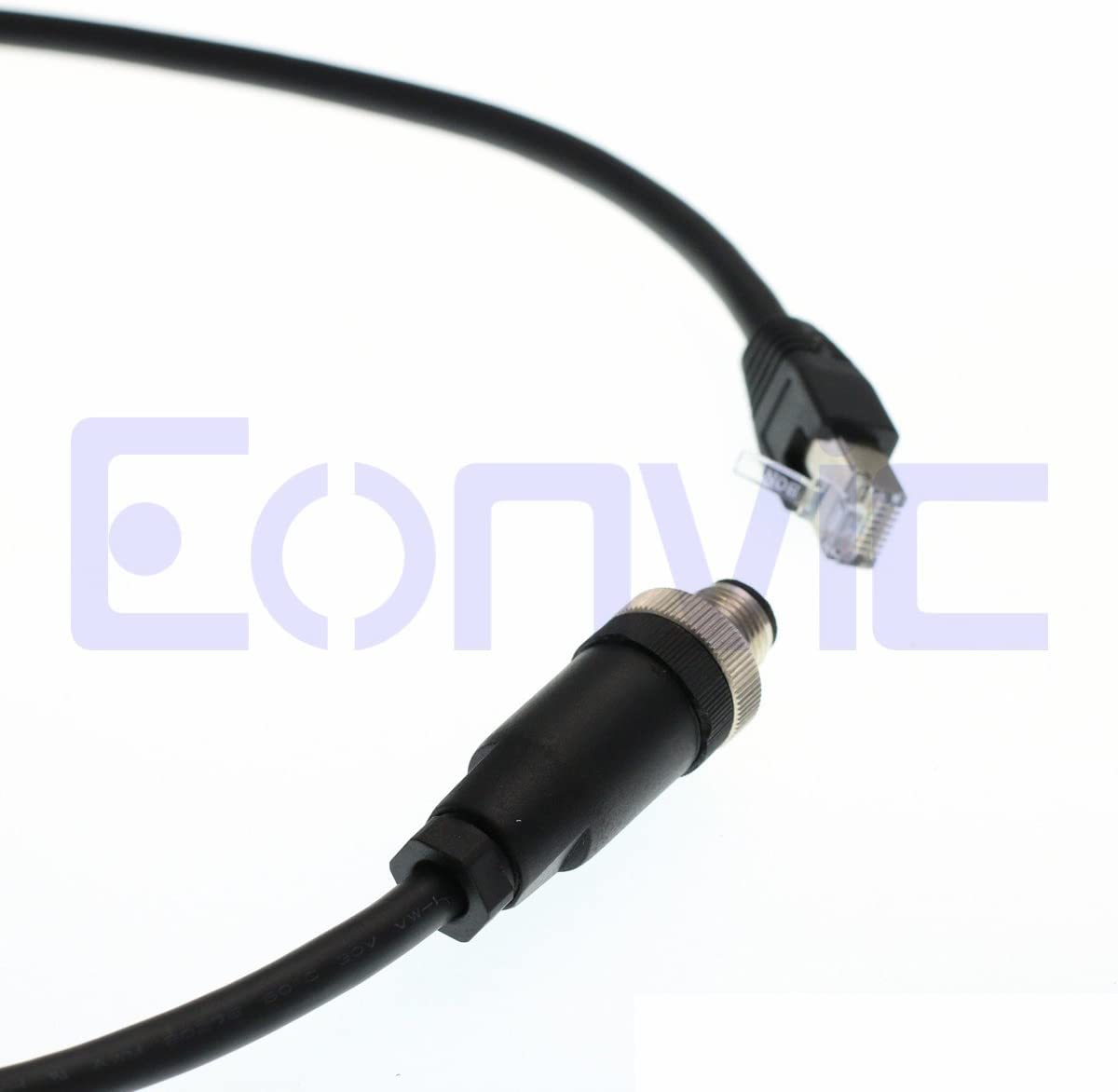 Eonvic M12 to RJ45 8Pin Male Ethernet Cables Gigabit Cognex Industrial Camera Shielded Cable High Flex Cables (2M)
