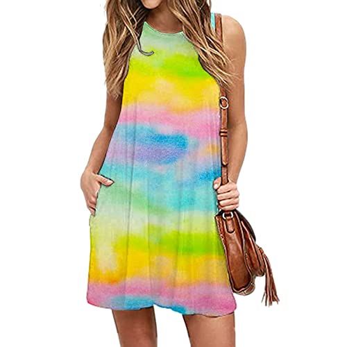 Minivestido para mulheres, vestido de praia, liso, sem mangas, frente única, mini vestido de verão p