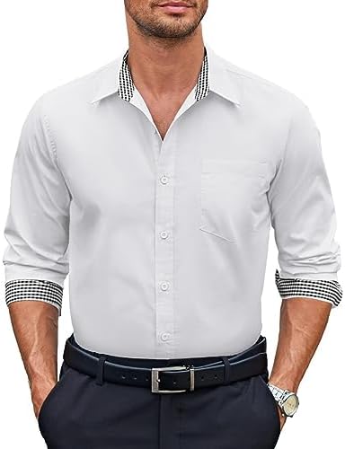 COOFANDY Men’s Business Dress Shirt Long Sleeve Regular Fit Fashion Shirt Cotton Casual Button Down Shirt