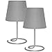 Produktbild Nachttischlampe/Leselampe/Tischlampe 2er-Set, 1 x E14/40W A++ (Textilschirm grau)