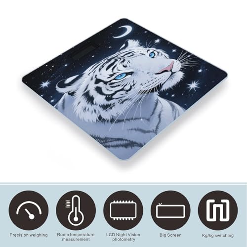 Báscula digital Tiger and Moon con vidrio templado miniatura 3