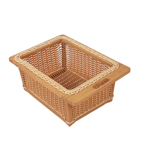 Image of AKWAY PVC wicker basket for modular kitchen | pvc wicker basket for Kitchen | Pull Out Basket for Onion, Potato, Fruits (Without Partition, 16.3 inchW x 20 inchDx 6 inchH)