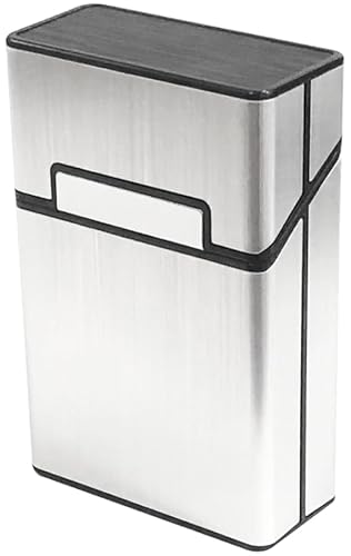 オーディオファン シガレットケース アルミ タバコケース 20本収納 銀 大容量 約92mm*61mm*29.5mm 約45g 耐圧 耐湿性 破損防止 アンチドロップ セーフガード ポータブル シ 男女兼用 シルバー