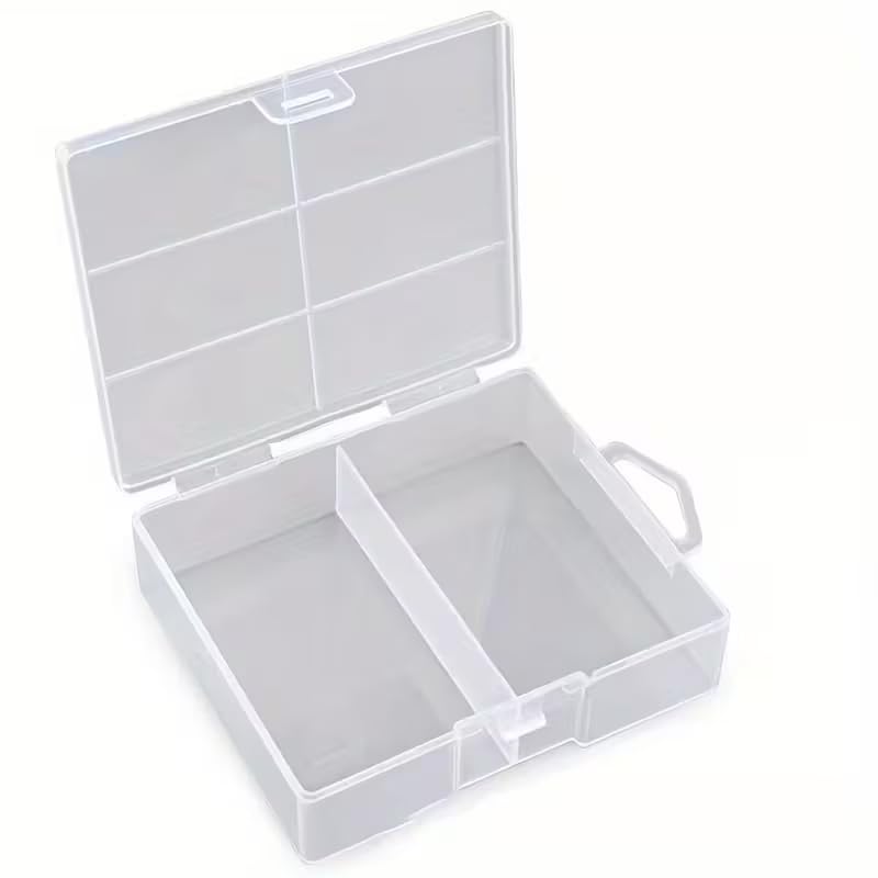 1Pc Clear Plastic Storage Organizer Box for 24 AA Batteries Durable Transparent Case with Secure Compartment Dividers, Space-Saving Design for Home, Office,Travel, Battery Storage Spacesaving Box — view 3