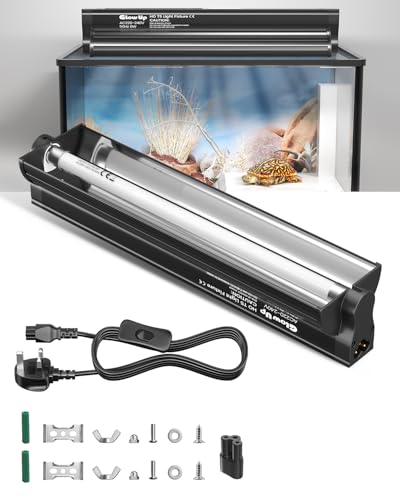 GlowUp 8W T5 UVB Light Reptile Kit 10% UVB for Tropical Desert Reptiles 31.5cm / 12.4in UVB Reptile Light Fixture with High Output T5 10.0 UVB Tube for Bearded Dragon Lizard Tortoise Gecko