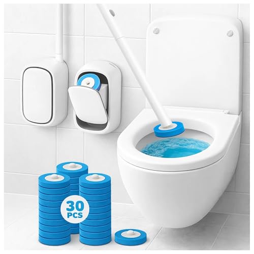 CiLoN 30 Pads Auto Lid Opener Disposable Toilet Bowl Brush & Holder System